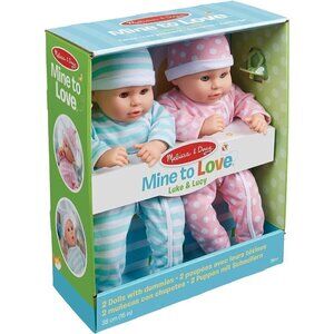 Melissa & Doug Mine to Love Twins Luke & Lucy 38 cm Light Skin-Tone Boy and Girl